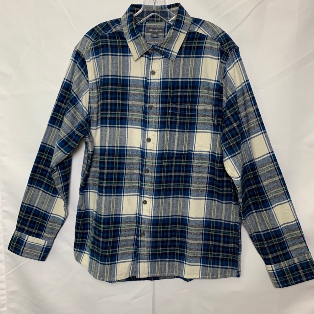 Eddie Bauer Men's Plaid Flannel Shirt Sz Large